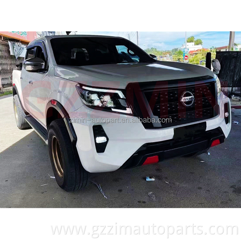 Car Front Bumper Facelift Wide Conversion Bodykit Body Kit for Np300 Navara FRONTIER 2016+ Upgrade To 2021